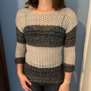 METAPHOR tan and black striped sweater